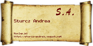 Sturcz Andrea névjegykártya